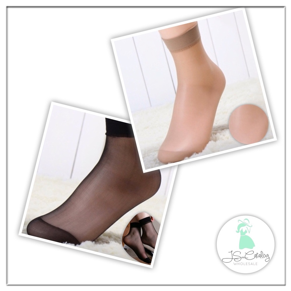 16 Pairs Sheer Nylon Crew Socks OS